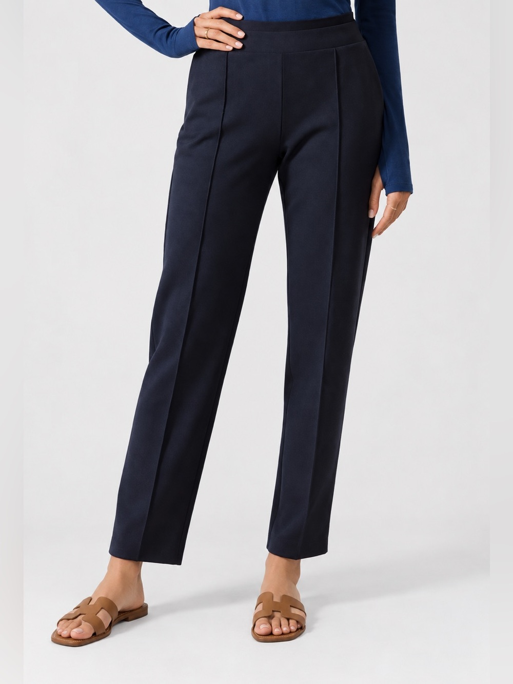 Athleta Venice Pintucked Pants size 6 Navy Blue